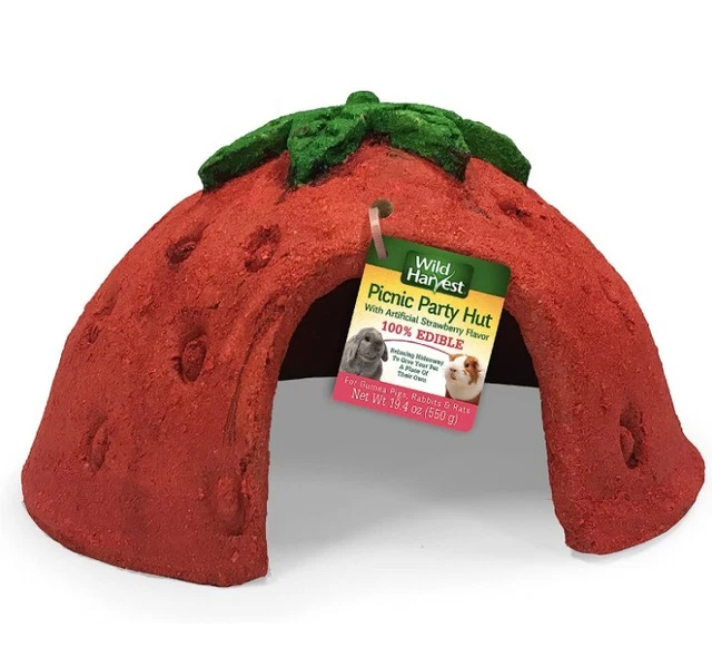 Strawberry Hideaway Chew Rabbit Guinea Pig Hamster Wild Harvest Picnic Party Hut