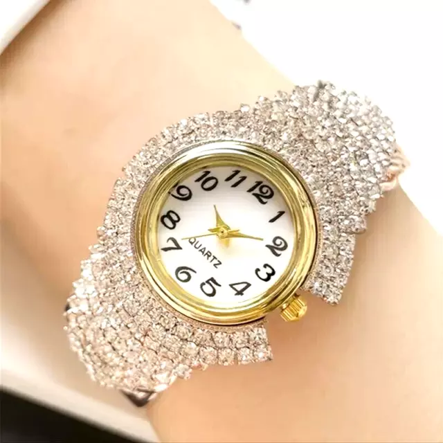 Luxury Fashion Women Rhinestone Quartz Watch Bracelet Bangle Wristwatch Gift New 3