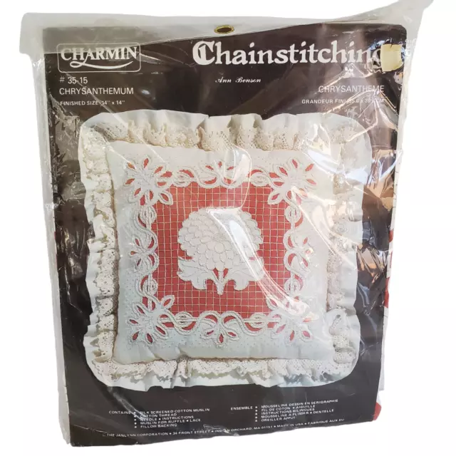 Janlynn Charmin Pillow Kit  Chrysanthemum Chainstitching Ann Benson #35-15 USA