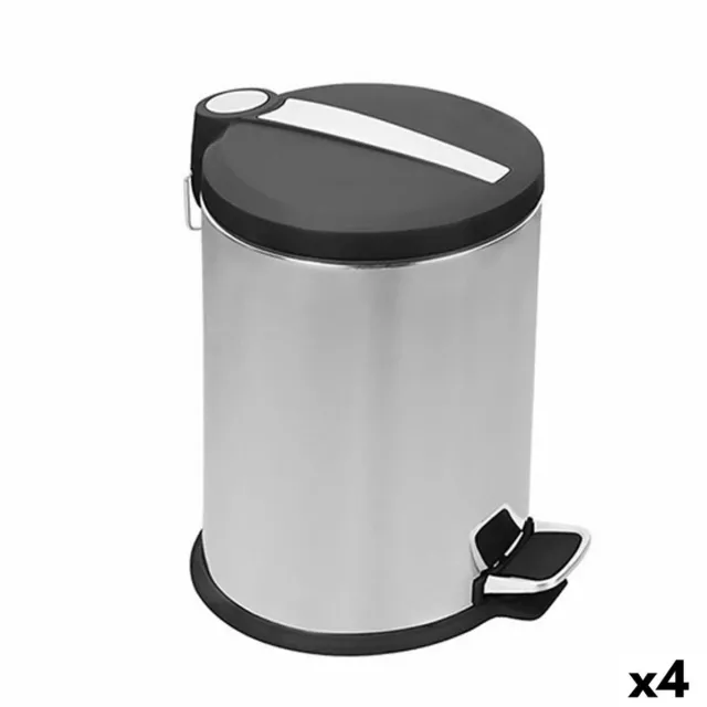 Cubo de basura Confortime Plateado Metal 4 Unidades 3 L 17 x 25 cm [17 x 17 x