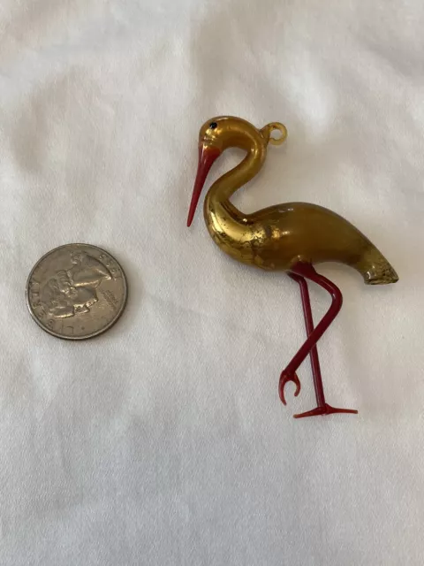 Bimini Small Crane Christmas Ornament 1930s