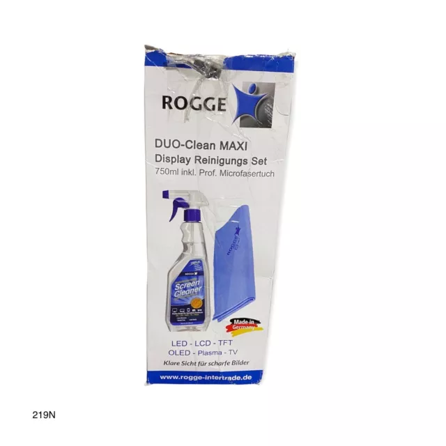 ROGGE Duo-Clean Maxi, 750ml Bildschirmreiniger inkl. 1 Microfasertuch 38x40cm.