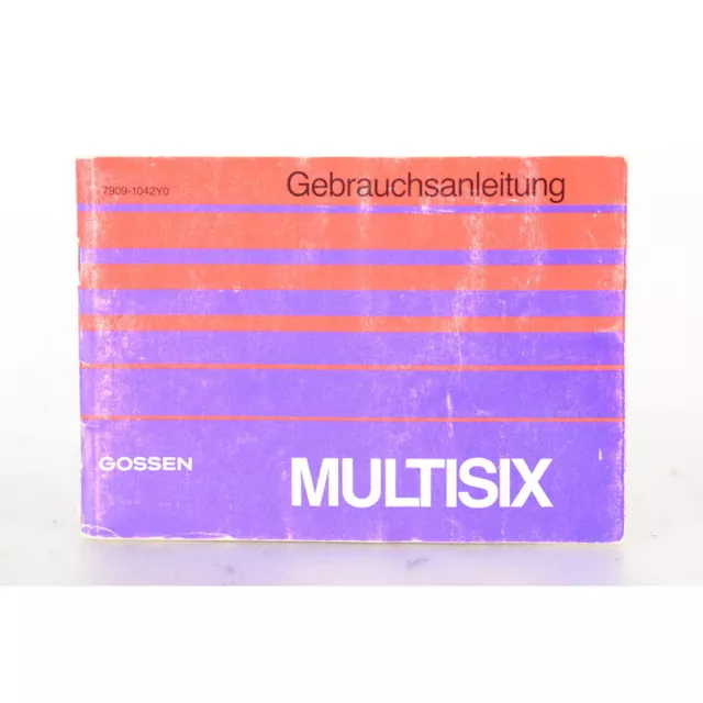 Gossen Multisix Bedienungsanleitung / Gebrauchsanweisung / Anleitung / DEUTSCH