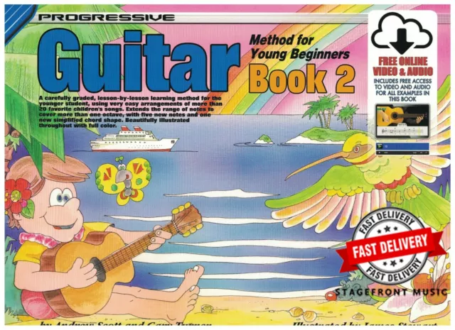 Progressive Guitar Method For Young Beginners Book 2 + Free Online Audio+Video