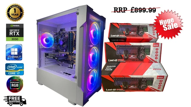 FAST GAMING PC Bundle i7 Quad NVIDIA RTX 3050 16GB RAM SSD+1HDD Windows ...