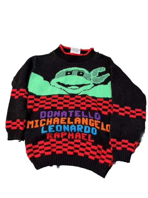 Vintage Teenage Mutant Ninja Turtles Sweater Pullover Youth Small