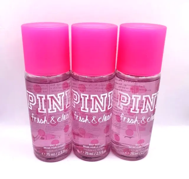 Victoria's Secret Pink Fresh & Clean Body Mist 2.5 Fl Oz Each (Set Of 3)
