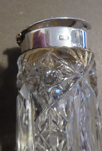 Silver Topped Glass Mustard Pot (no spoon)  (ref 1935)