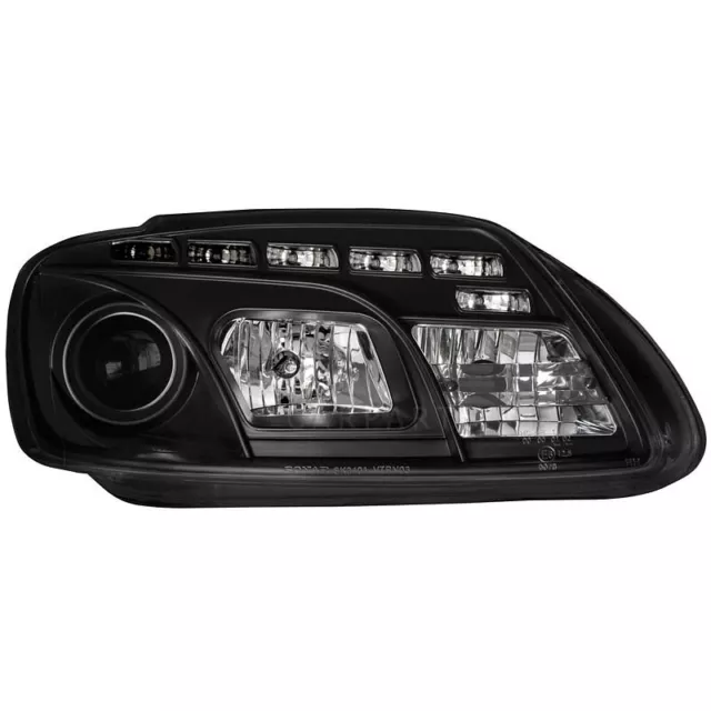 2 x Scheinwerfer für VW Touran 1T 03-06 LED Tagfahrlicht Optik black / schwarz