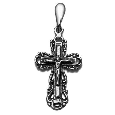 Silver 925 Bless & Save Jesus Christ Crucifix Cross Christian Pendant 1.4"/3.6cm