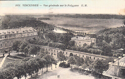 Old postcard paris bois de vincennes general view on the polygon dec.