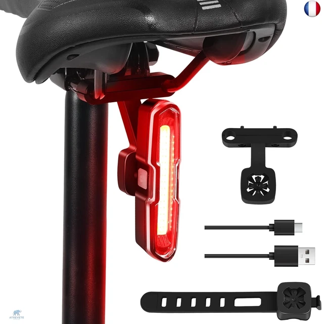 Feu Arrière LED Vélo VTT Multifonction - Dynamique Avec Capteur De Frein - Neuf