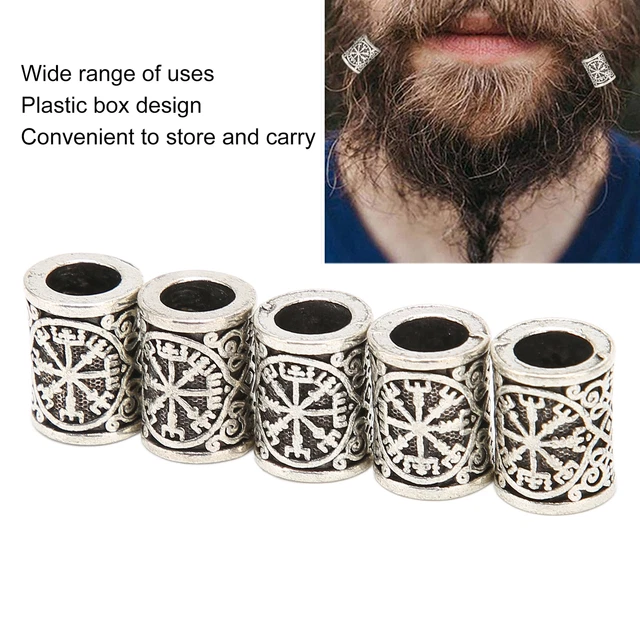 5pcs Capelli Intrecciatura Tubo Perline Dreadlocks Beard Capelli Decorazione DB3