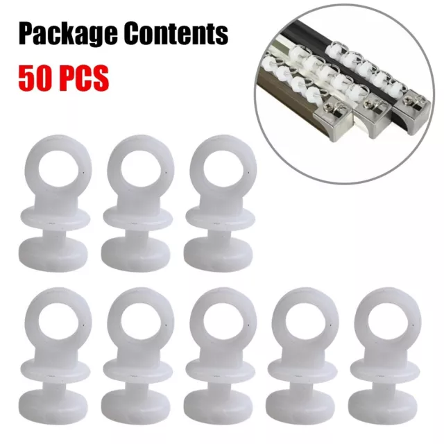 50pcs Plastique Rideau Piste Crochets Runner for Camper Van Caravane Bâteau