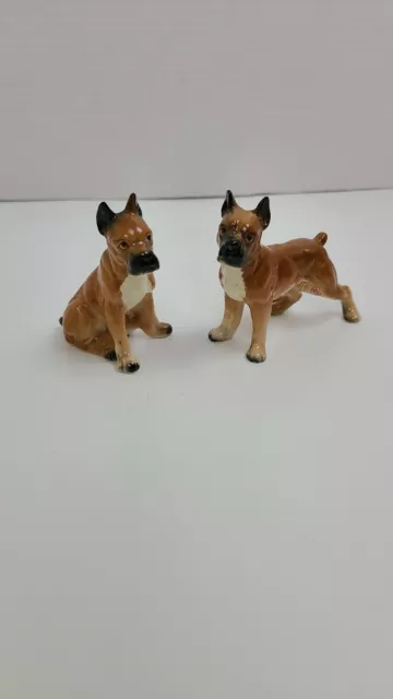 Vintage Ucagco Boxer Terrier Dogs Puppy Salt and Pepper Shakers Japan