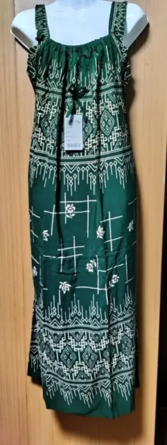 Robe Longue Sans Manches Vert Batik Taille Libre / Taille Jumbo Très...