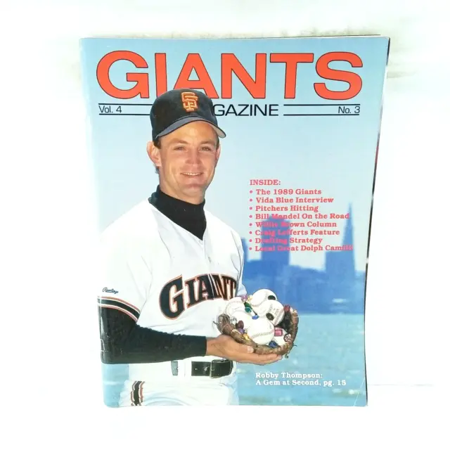 SF San Francisco Giants Official Magazine Program 1989 Brett Butler Robby Thomps
