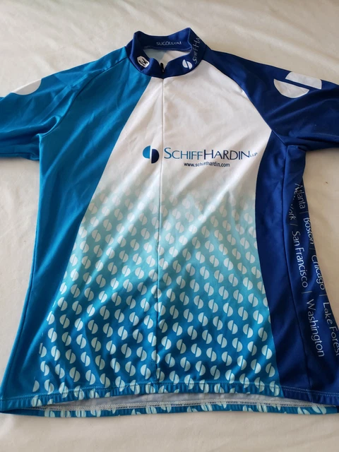 SUGOI SCHWINN Cycling Shirt Women's Large 3/4 Front Zip 3 Pockets in Back