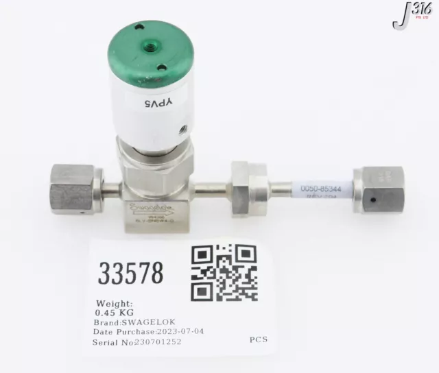 33578 Swagelok Diaphragm Valve W/ Gas Line Weldment 0050-85344 6Lv-Bnbw4-O