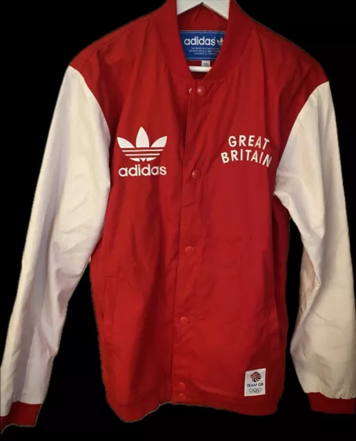 Adidas Originals Great Britain 2012 Olympic Jacket Bomber Red White Size Medium