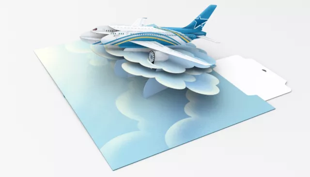 3D Pop Up Airplane Card for All Occasions, Handmade Card, Card for Him/Her