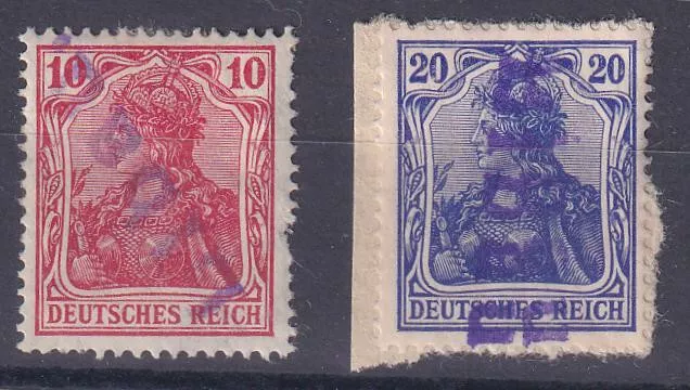 Deutsche Besetzung WK I Libau Germania mit Stempel für Telegramme, um 1918