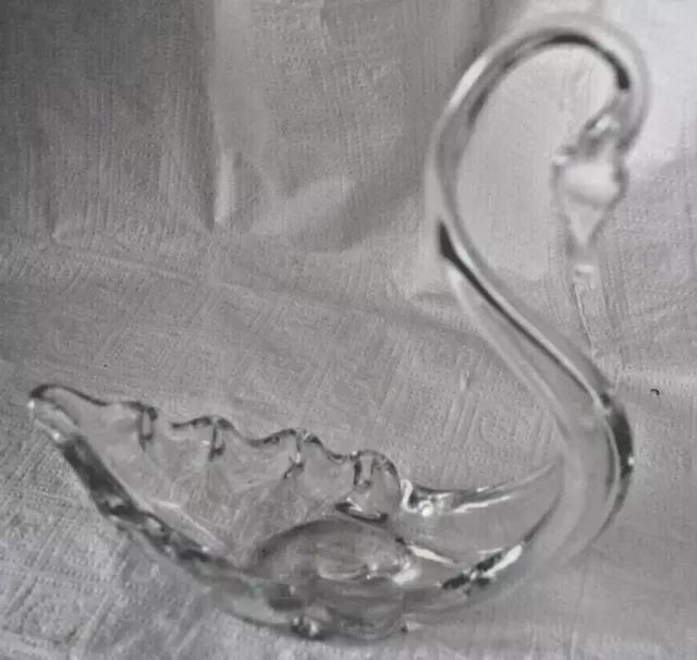 Swan Clear Glass Candy or Trinket Dish 2