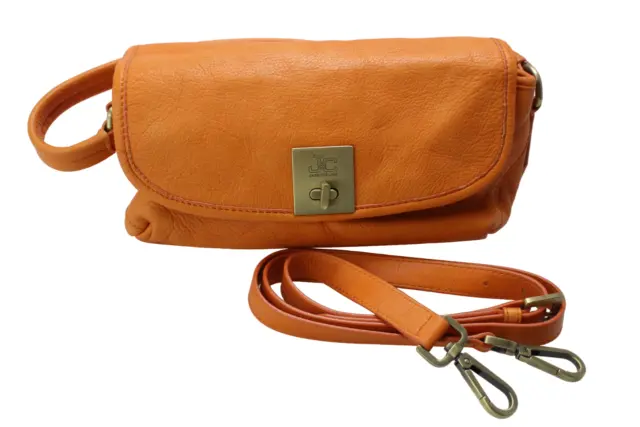 Jacky & Celine Sac Femmes Taille Unique Cuir Véritable Orange Bandoulière