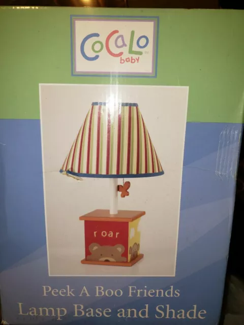 Cocalo Baby "Peek A Boo Friends" Lamp Base And Shade Animals Farm Bears Dog