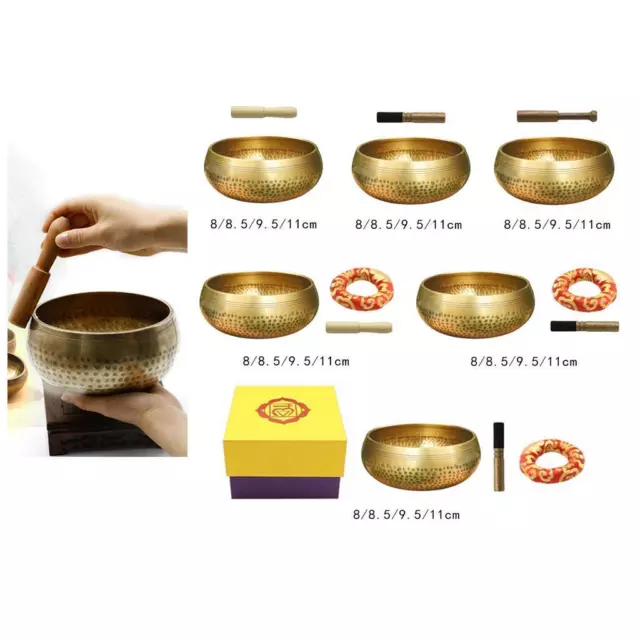 Hand Hammered Singing Bowl Set Buddhist Tibetan Chakra