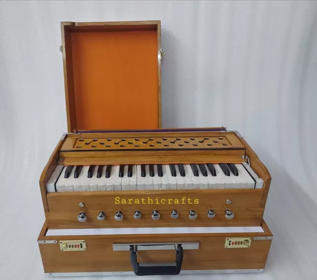 Portable Harmonium 3.5 Octave 9 Stopper Safri with Coupler and BAG (Teak color)