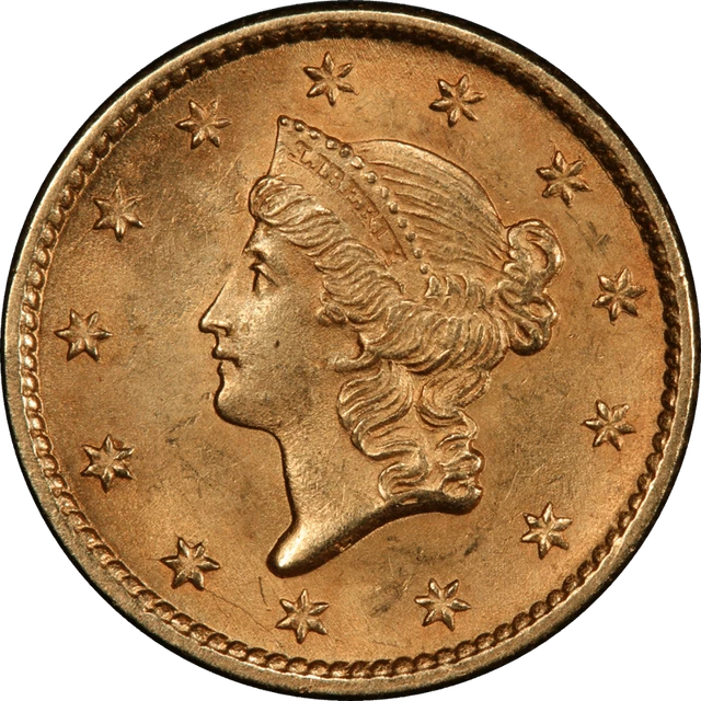 1853 Type-1 Liberty Head G$1, Uncirculated