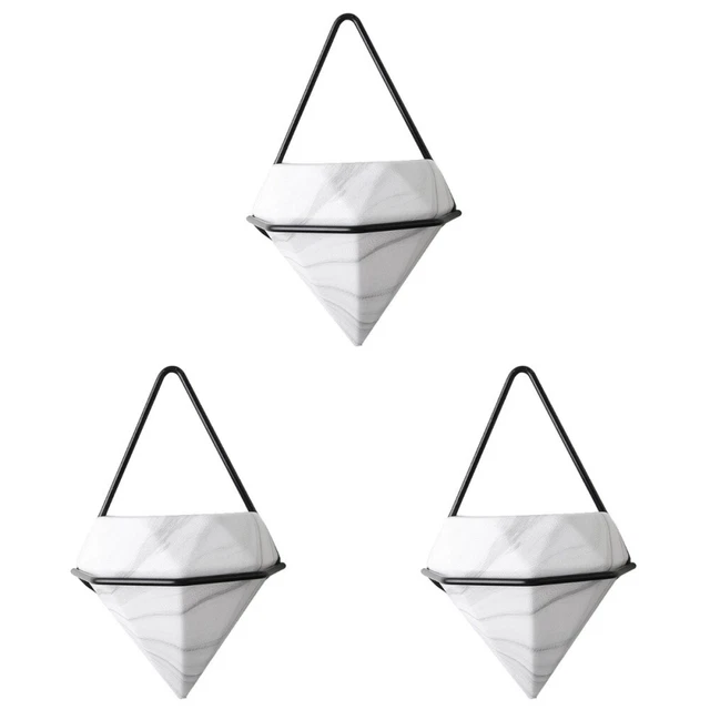 3x Hängen Vase Pflanzer Geometrische Wand Blumentöpfe Hängen Vase