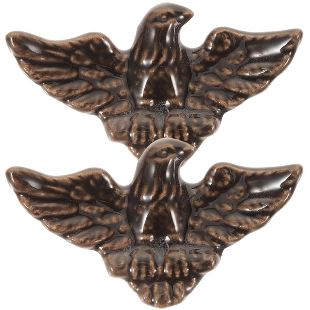 2 pcs Ceramic Knobs Eagle Cabinet Knob Drawer Knobs Dresser Handles Vintage
