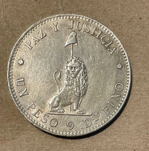 Paraguay - 1889 Large Silver Peso - Scarce & Nice