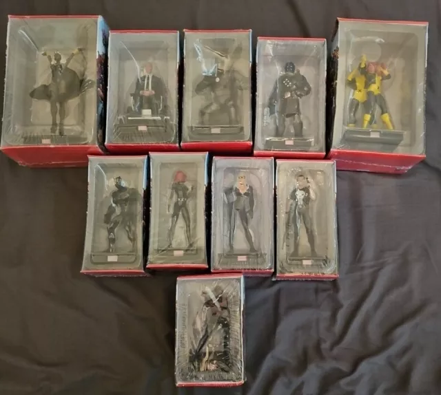 10 Marvel Movie Eaglemoss Figurines Collection All Mint And Sealed In Boxes.