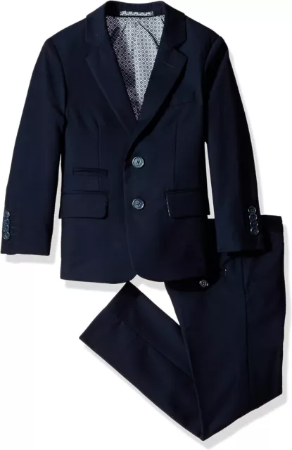 Isaac Mizrahi Boys' Textured 2pc Slim Fit Solid Suit