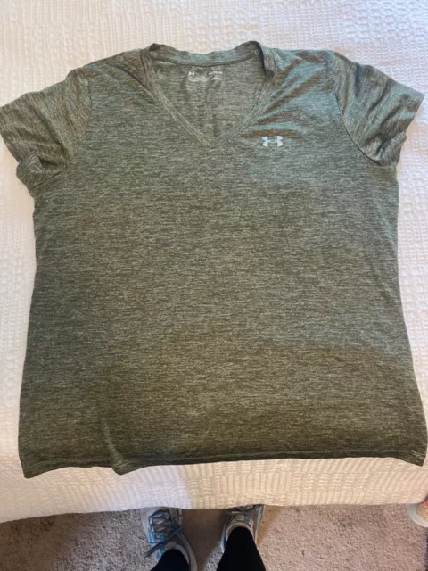 UNDER ARMOUR WOMEN'S T-Shirt - Green Heat Gear Loose $10.50 - PicClick