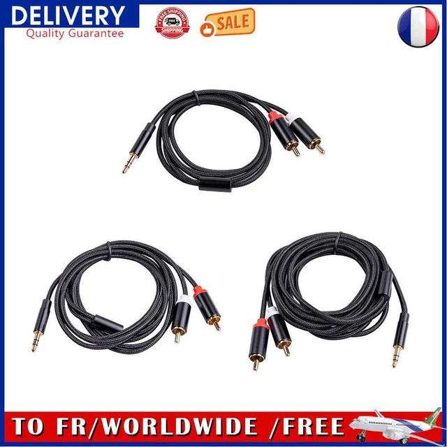 RCA Cable HiFi Stereo 2RCA to 3.5mm Audio Cable AUX Jack Y Splitter for Phones