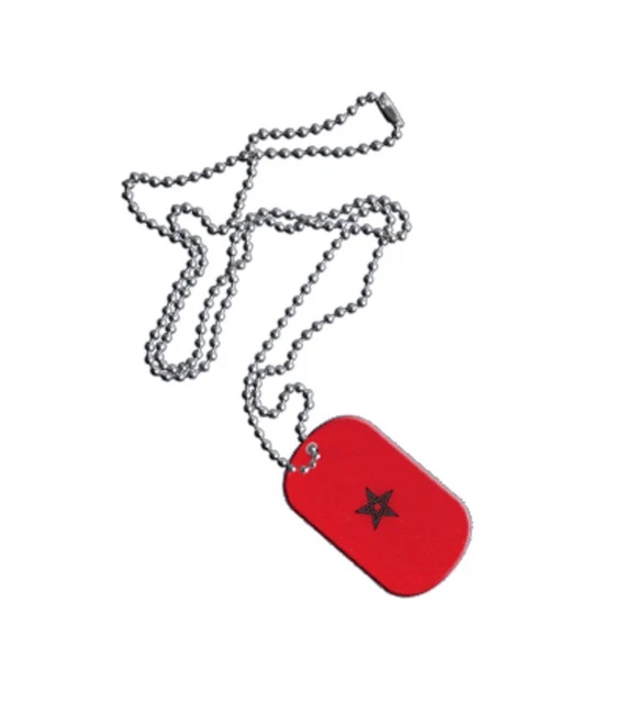 Dog Tag Fahne Flagge Marokko DogTag 3x5cm Kette mit Anhänger