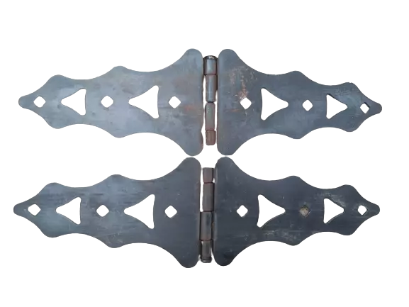 Pair of Large Rustic Barn Door / Gate Hinges - Heavy Duty 16"