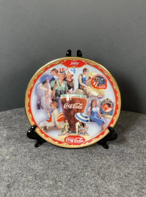 JULY Coca Cola Days Calendar Plate Bradford Exchange Coke Number 7 5.75”