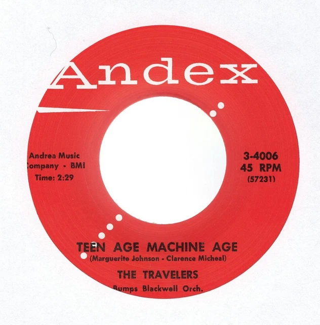 The Travelers - Teen Age Machine Age - New Vinyl Record 7 inch - P326S