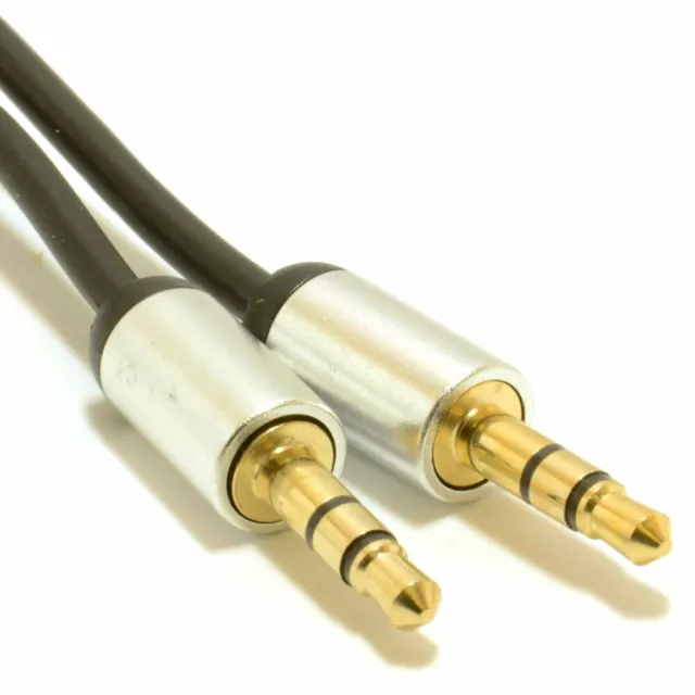 2m Aluminium PRO 3.5mm Jack to Jack Stereo Audio Cable Lead GOLD [007514]