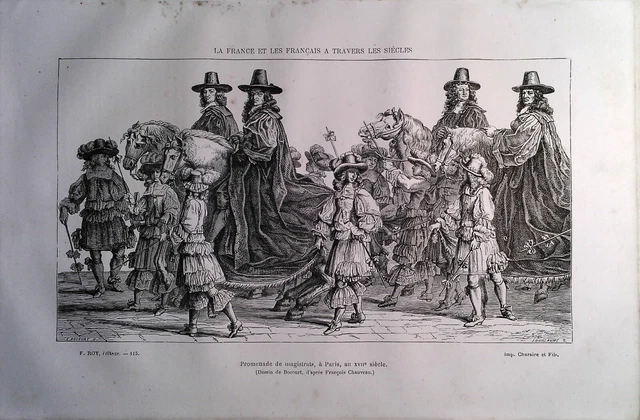 gravure hors texte - année 1884 Promenade de Magistrats Paris XVIIème