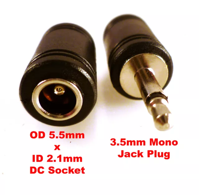 DC Jack Plug Converter 5.5x2.1mm DC Socket to 3.5mm Mono Jack Plug MBF012F