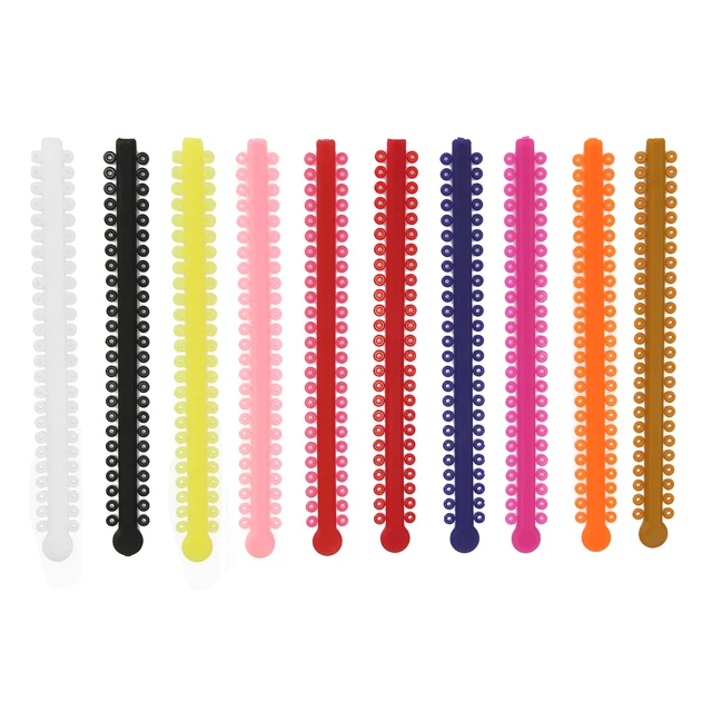 20 Strips Orthodontic Ligature Tie Dental Ligature Ties Braces Elastic Rubber