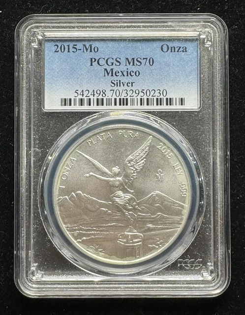 2015 Mo Mexico 1 Onza Silver Libertad PCGS Graded MS70