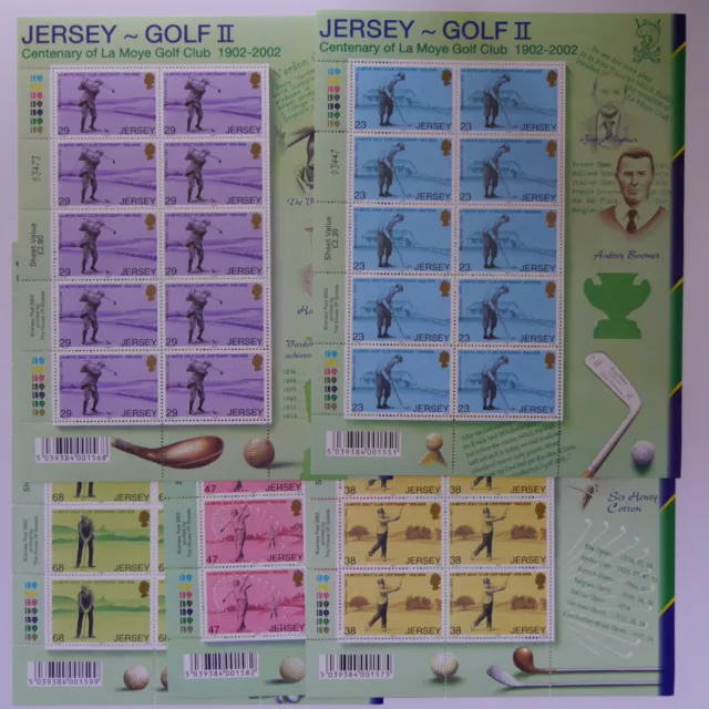 Jersey 2002 La Moye Golf Club Centenary sheets of 10 set SG 1035-1039 MNH mint