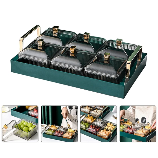 Caja de dulces dividida bandeja para servir frutas caja de nueces de caramelo